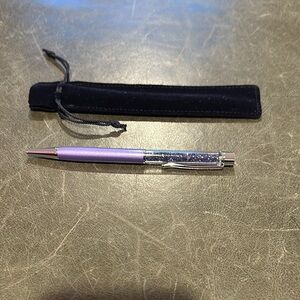 Swarovski Lilac Crystal Accent Ballpoint Pen with Velvet Sleeve